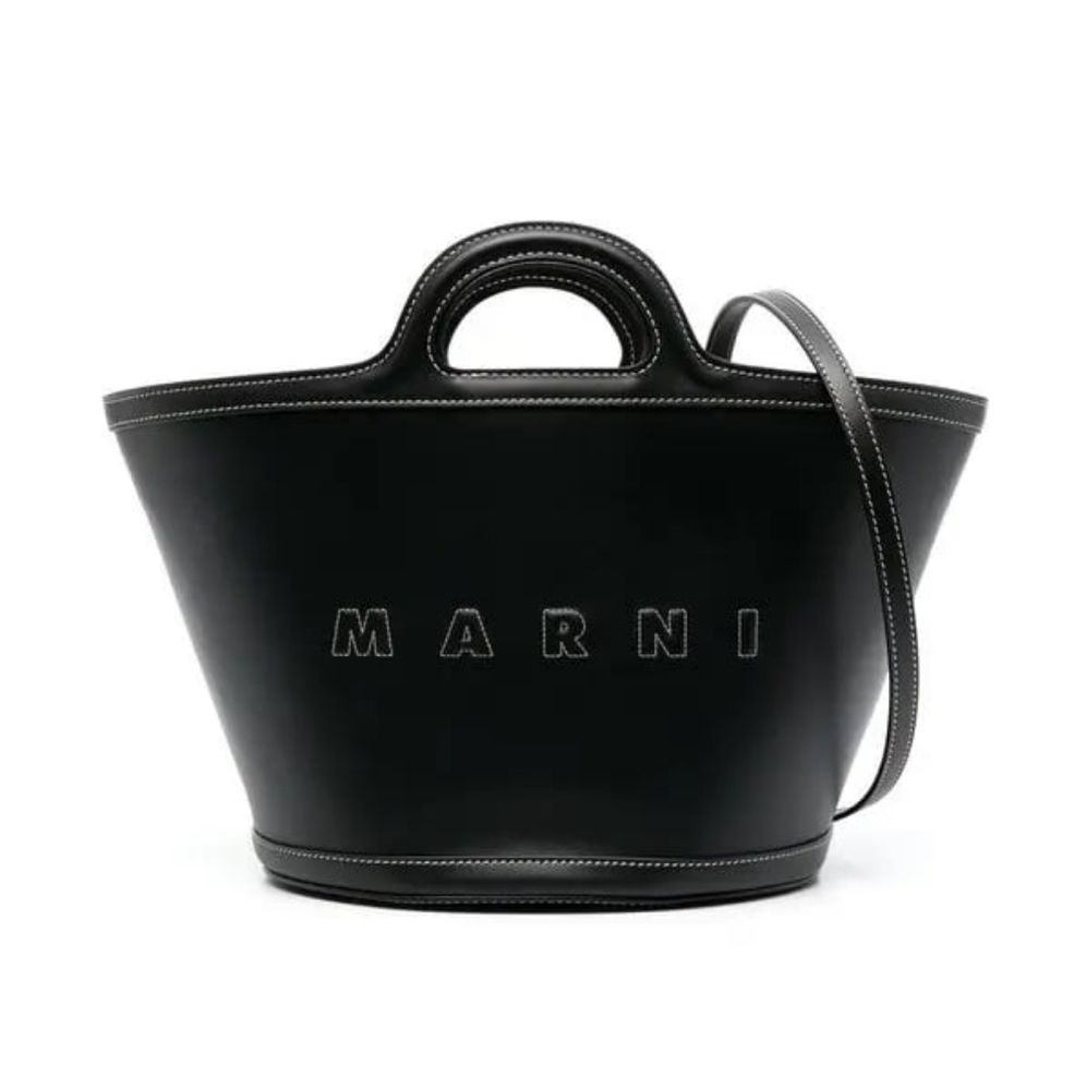 Marni Small Black Leather Tote Handbag NWT - Picture 2 of 8